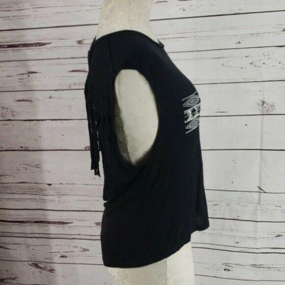 Ocasion Black Cross sleeveless cutout large Shirt‎ - Picture 4 of 7